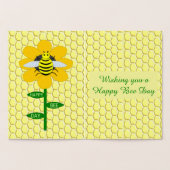 Happy bee Day Birthday Bumblebee Aangepast Folie Kaarten (Binnen)