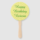 Happy bee Day Birthday Bumblebee Aangepast Handwaaier (Achterkant)