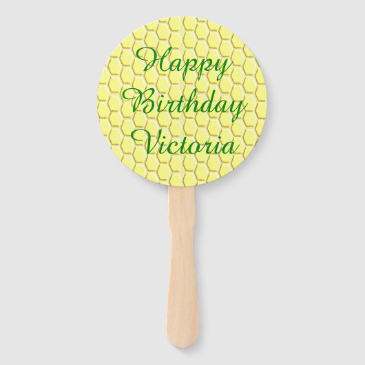 Happy bee Day Birthday Bumblebee Aangepast Handwaaier (Achterkant)