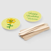 Happy bee Day Birthday Bumblebee Aangepast Handwaaier (Niet-gemonteerd)