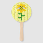 Happy bee Day Birthday Bumblebee Aangepast Handwaaier (Voorkant)