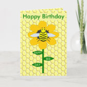 Happy bee Day Birthday Bumblebee Aangepast Kaart (Voorkant)
