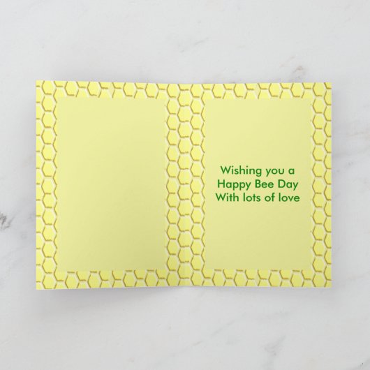 Happy bee Day Birthday Bumblebee Aangepast Kaart (Binnen)