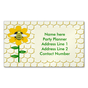 Happy bee Day Birthday Bumblebee Aangepast Magnetisch Visitekaartje
