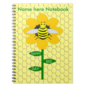 Happy bee Day Birthday Bumblebee Aangepast Notitieboek