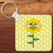 Happy bee Day Birthday Bumblebee Aangepast Sleutelhanger (Voorkant)