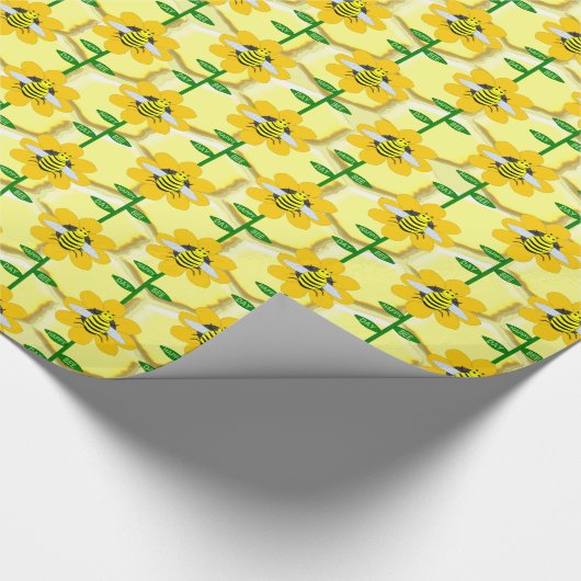 Happy bee Day Birthday Bumblebee Cadeaupapier (Hoek)