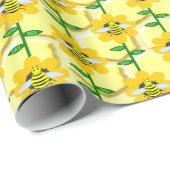 Happy bee Day Birthday Bumblebee Cadeaupapier (Rol Hoek)