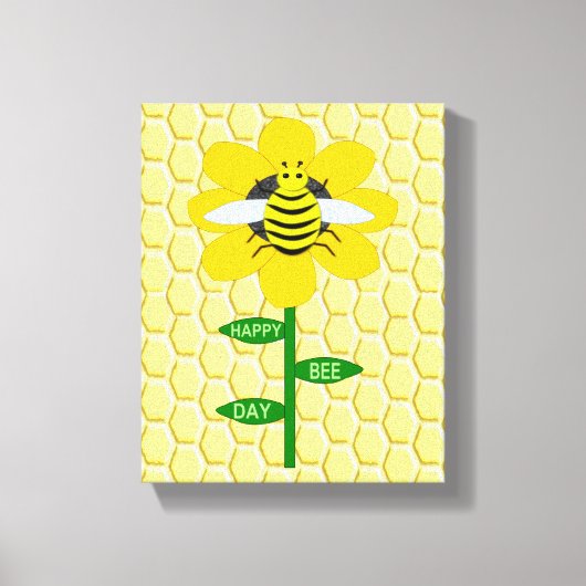 Happy bee Day Birthday Bumblebee Canvas Afdruk (Voorkant)