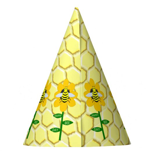 Happy bee Day Birthday Bumblebee Feesthoedjes (Achterkant)
