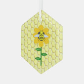 Happy bee Day Birthday Bumblebee Glas Ornament (Voorkant links)