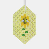 Happy bee Day Birthday Bumblebee Glas Ornament (Voorkant Rechts)