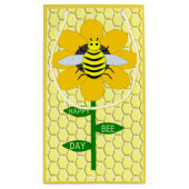 Happy bee Day Birthday Bumblebee Klein Cadeauzakje (Achterkant)