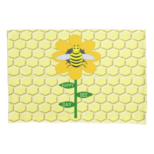 Happy bee Day Birthday Bumblebee Kussensloop (Voorkant)