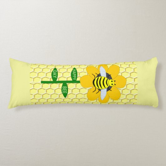 Happy bee Day Birthday Bumblebee Lichaamskussen (Voorkant)