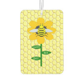 Happy bee Day Birthday Bumblebee Luchtverfrisser (Achterkant)