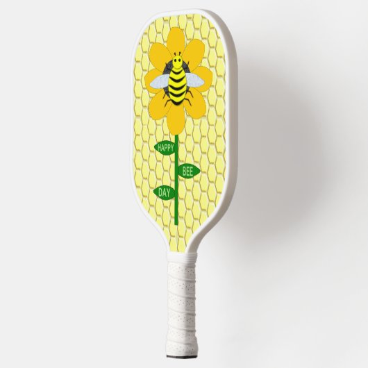 Happy bee Day Birthday Bumblebee Pickleball Paddle (Links)