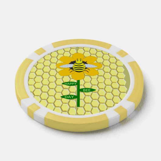 Happy bee Day Birthday Bumblebee Poker Chips (Enkel)