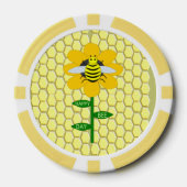 Happy bee Day Birthday Bumblebee Poker Chips (Voorkant)