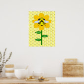 Happy bee Day Birthday Bumblebee Poster (Keuken)