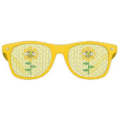 Happy bee Day Birthday Bumblebee Retro Zonnebril (Voorkant)