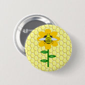 Happy bee Day Birthday Bumblebee Ronde Button 5,7 Cm (Voorkant /achterkant)