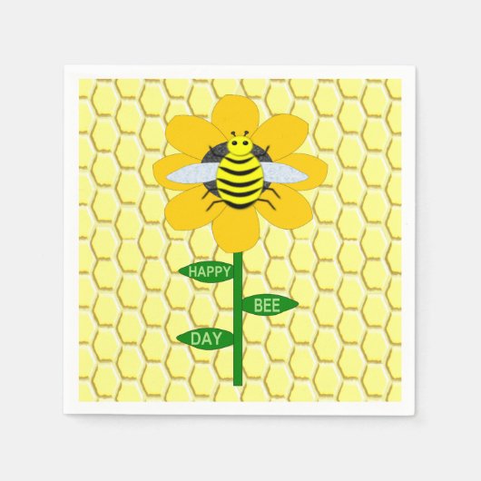 Happy bee Day Birthday Bumblebee Servet (Voorkant)