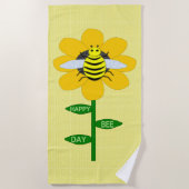 Happy bee Day Birthday Bumblebee Strandlaken (Voorkant)
