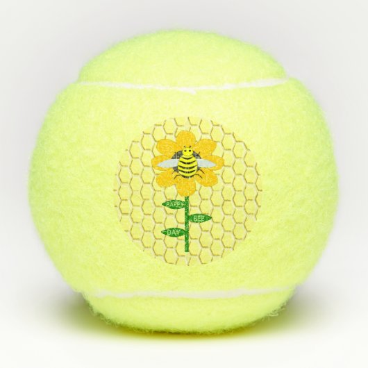 Happy bee Day Birthday Bumblebee Tennisballen (Voorkant)