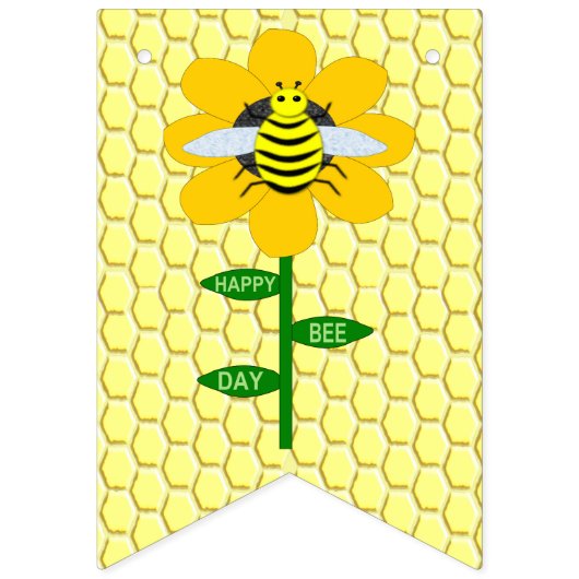 Happy bee Day Birthday Bumblebee Vlaggetjes (Eerste vlag)