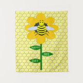 Happy bee Day Birthday Bumblebee Wandkleed (Voorkant)