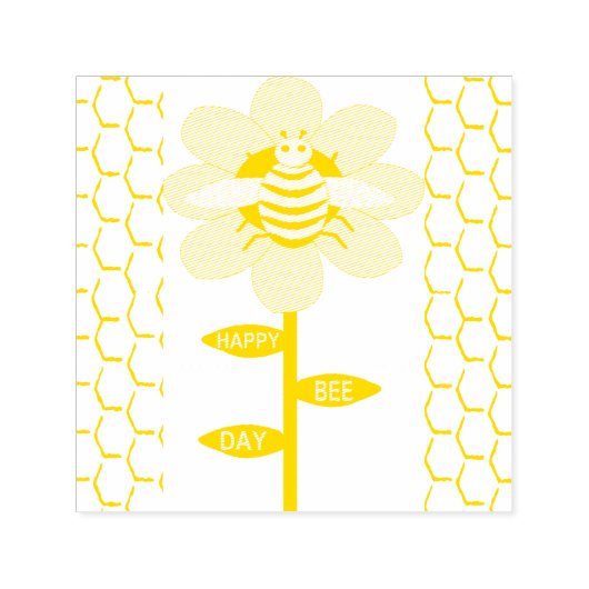 Happy bee Day Birthday Bumblebee Zelfinktende Stempel (Design)