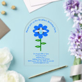 Happy bee Day Boy Blue Birthday Bumblebee Custom Acryl Uitnodigingen (Insitu (Huwelijk))