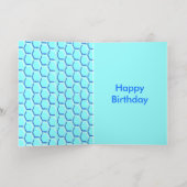 Happy bee Day Boy Blue Birthday Bumblebee Custom Folie Wenskaart (Binnenlaag)