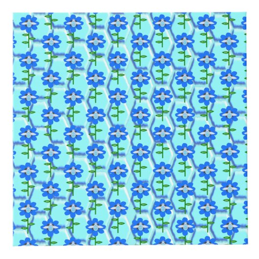 Happy bee Day Boy Blue Birthday Bumblebee Custom Kubus (Rechts)