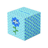 Happy bee Day Boy Blue Birthday Bumblebee Custom Kubus (Achter hoekig)