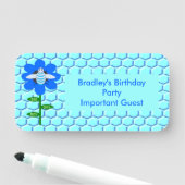 Happy bee Day Boy Blue Birthday Bumblebee Custom Naamplaatje (In situ)