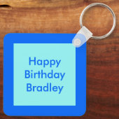 Happy bee Day Boy Blue Birthday Bumblebee Custom Sleutelhanger (Achterkant)