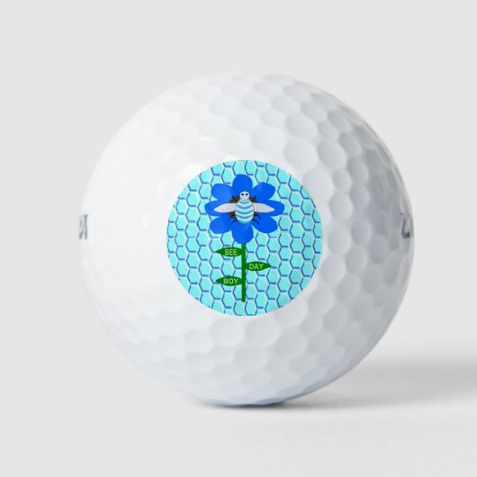 Happy bee Day Boy Blue Birthday Bumblebee Golfballen (Voorkant)