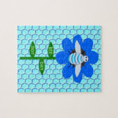 Happy bee Day Boy Blue Birthday Bumblebee Legpuzzel (Horizontaal)