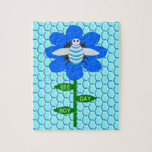 Happy bee Day Boy Blue Birthday Bumblebee Legpuzzel