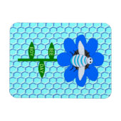 Happy bee Day Boy Blue Birthday Bumblebee Magneet (Horizontaal)