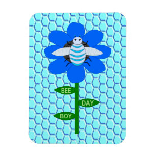Happy bee Day Boy Blue Birthday Bumblebee Magneet