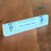 Happy bee Day Boy Blue Birthday Bumblebee Naambordje (Zijkant)