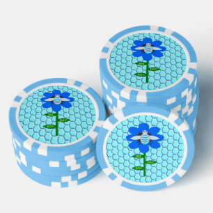 Happy bee Day Boy Blue Birthday Bumblebee Poker Chips