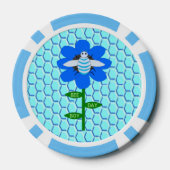 Happy bee Day Boy Blue Birthday Bumblebee Poker Chips (Achterkant)