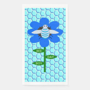 Happy bee Day Boy Blue Birthday Bumblebee Servet