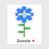 Happy bee Day Boy Blue Birthday Bumblebee Sticker (Vel)