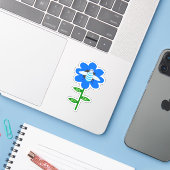 Happy bee Day Boy Blue Birthday Bumblebee Sticker (Laptop met iPhone)