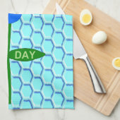 Happy bee Day Boy Blue Birthday Bumblebee Theedoek (Quarter Fold)